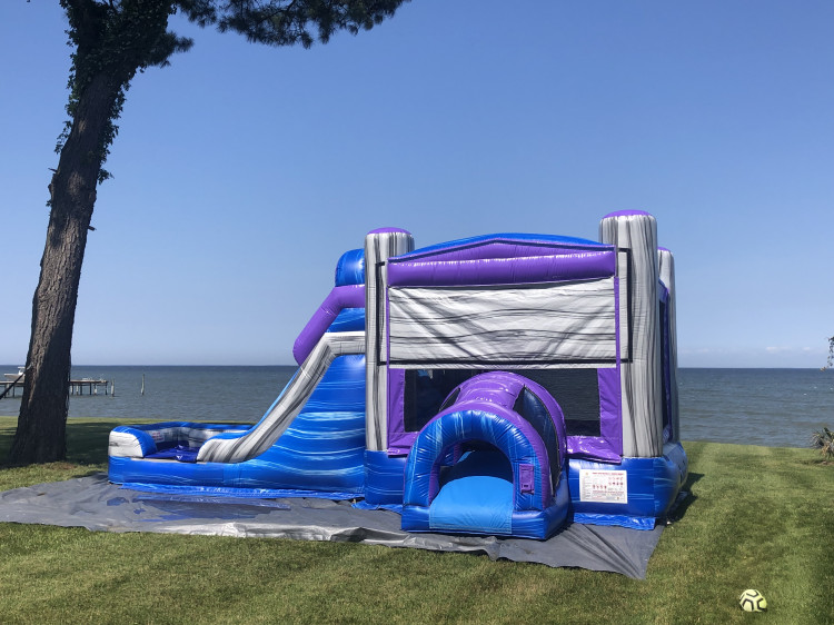 Purple Craze Bounce House With Slide